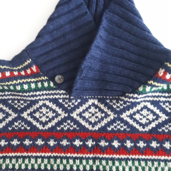 Polo by Ralph Lauren Fisherman Norwegian Cashmere Wool Knit Shawl Sweater - Picture 2 of 5